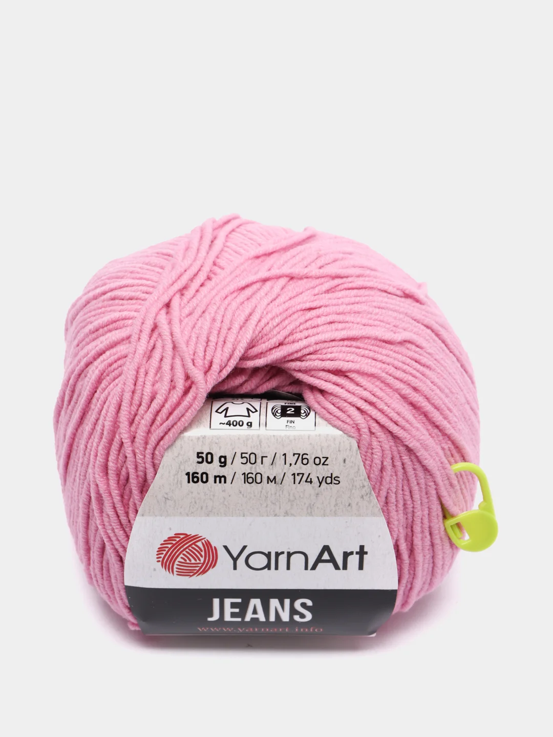 Розовый пряжа Yarnart jeans