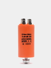 Конденсатор пусковой CBB60 4uF 450V клеммы + болт