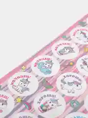 Коралловый меланж наклейки-оценки поощрительные, 18 штук (С надписями)