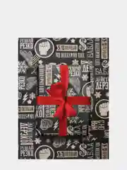 Черный бумага для подарка новогодняя упаковочная крафтовая "Брутальная", 50 х 70 см