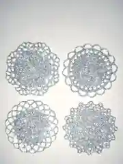 Серебряный декоративные салфетки из фоамирана, 4 шт