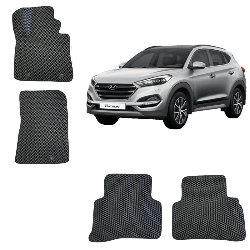 3-D Автомобильные EVA, ЭВА, ЕВА коврики для HYUNDAI TUCSON 3 поколение / ХЕНДАЙ ТУКСОН 3