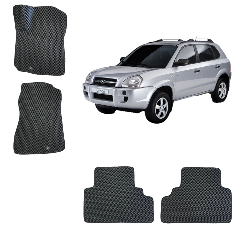 3-D Автомобильные EVA, ЭВА, ЕВА коврики для HYUNDAI TUCSON 1 поколение / ХЕНДАЙ ТУКСОН 1