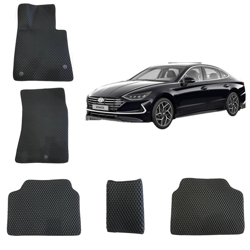 3-D Автомобильные EVA, ЭВА, ЕВА коврики для HYUNDAI SONATA 8 поколение / ХЕНДАЙ СОНАТА 8