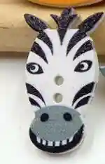 Черный пуговицы деревянные "Животные"