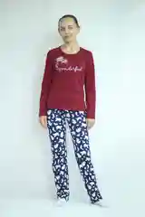 Багровый комплект женский, хлопок, трикотажный