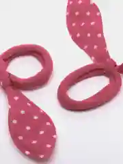Фуксия бантики в мелкий горох на резинке, 2 штуки