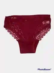 Бордовый трусы женские с кружевом