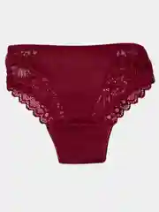 Бордовый трусы женские с кружевом
