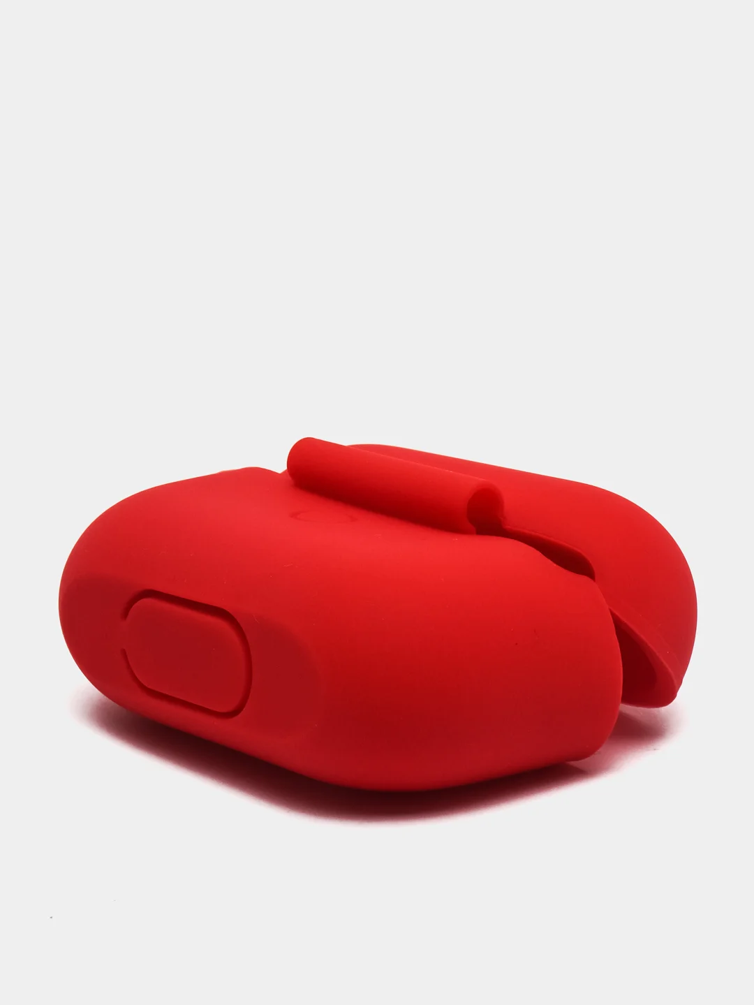 Красный силиконовый чехол для наушников Apple AirPods, аирподс, карабином, красный, розовый черный