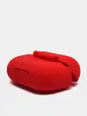 Красный силиконовый чехол для наушников Apple AirPods, аирподс, карабином, красный, розовый черный