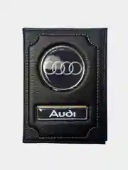 Песочный хаки кожаная обложка для документов с логотипом авто с отделением для паспорта и карт