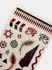 Красный временные татуировки на тело, FLASH TATTOO