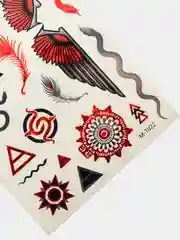 Красный временные татуировки на тело, FLASH TATTOO