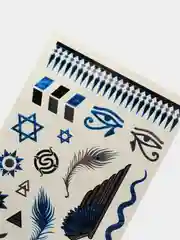 Синий временные татуировки на тело, FLASH TATTOO