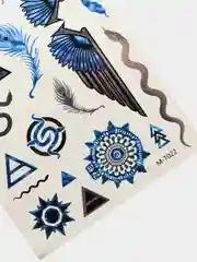 Синий временные татуировки на тело, FLASH TATTOO
