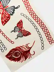 Красный временные татуировки Flash tattoo
