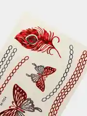 Красный временные татуировки Flash tattoo