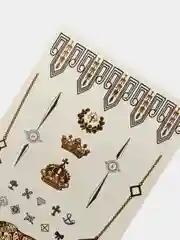 Золотой временные татуировки, тату на тело, FLASH TATTOO