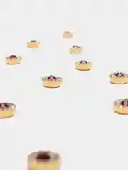 Бордовый кабошон со стразами, 10 штук