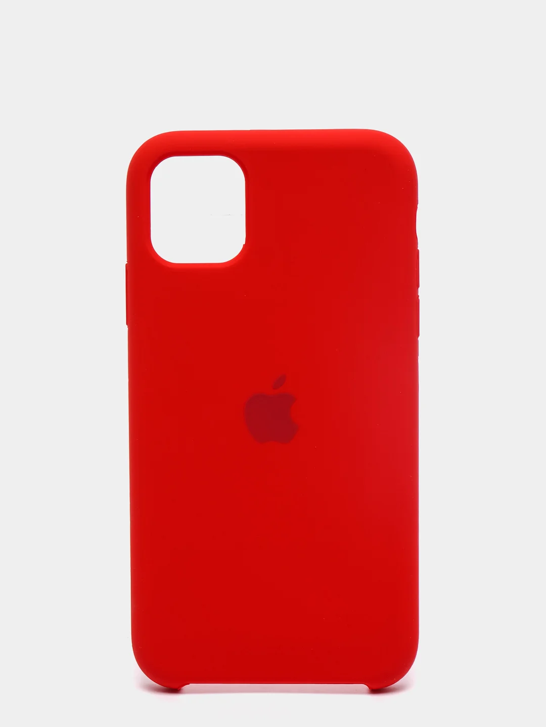 Красный силиконовый защитный чехол на iPhone 11