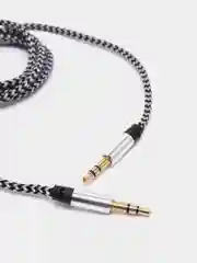 Зеленый кабель AUX Jack3.5-Jack3.5, тканевый аудио кабель нейлоновый аукс, 1 метр