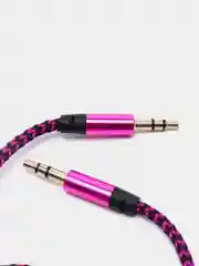 Зеленый кабель AUX Jack3.5-Jack3.5, тканевый аудио кабель нейлоновый аукс, 1 метр