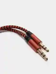 Зеленый кабель AUX Jack3.5-Jack3.5, тканевый аудио кабель нейлоновый аукс, 1 метр