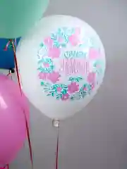 Бирюзовый воздушные шары для девушки "С днем рождения!", 30 см, 10 штук