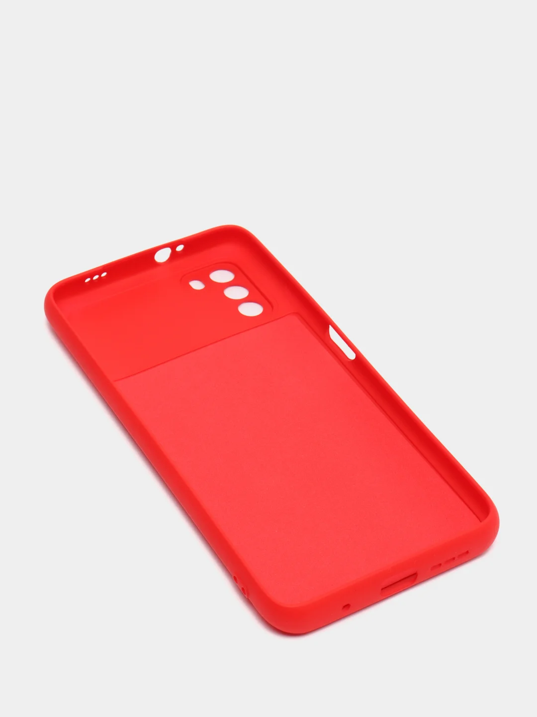 Красный чехол с защитой камеры и бархатом внутри Xiaomi Poco M3