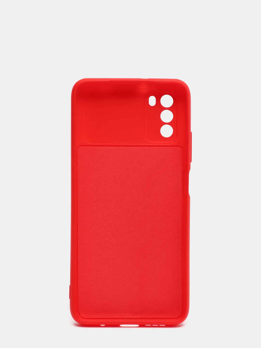 Красный чехол с защитой камеры и бархатом внутри Xiaomi Poco M3