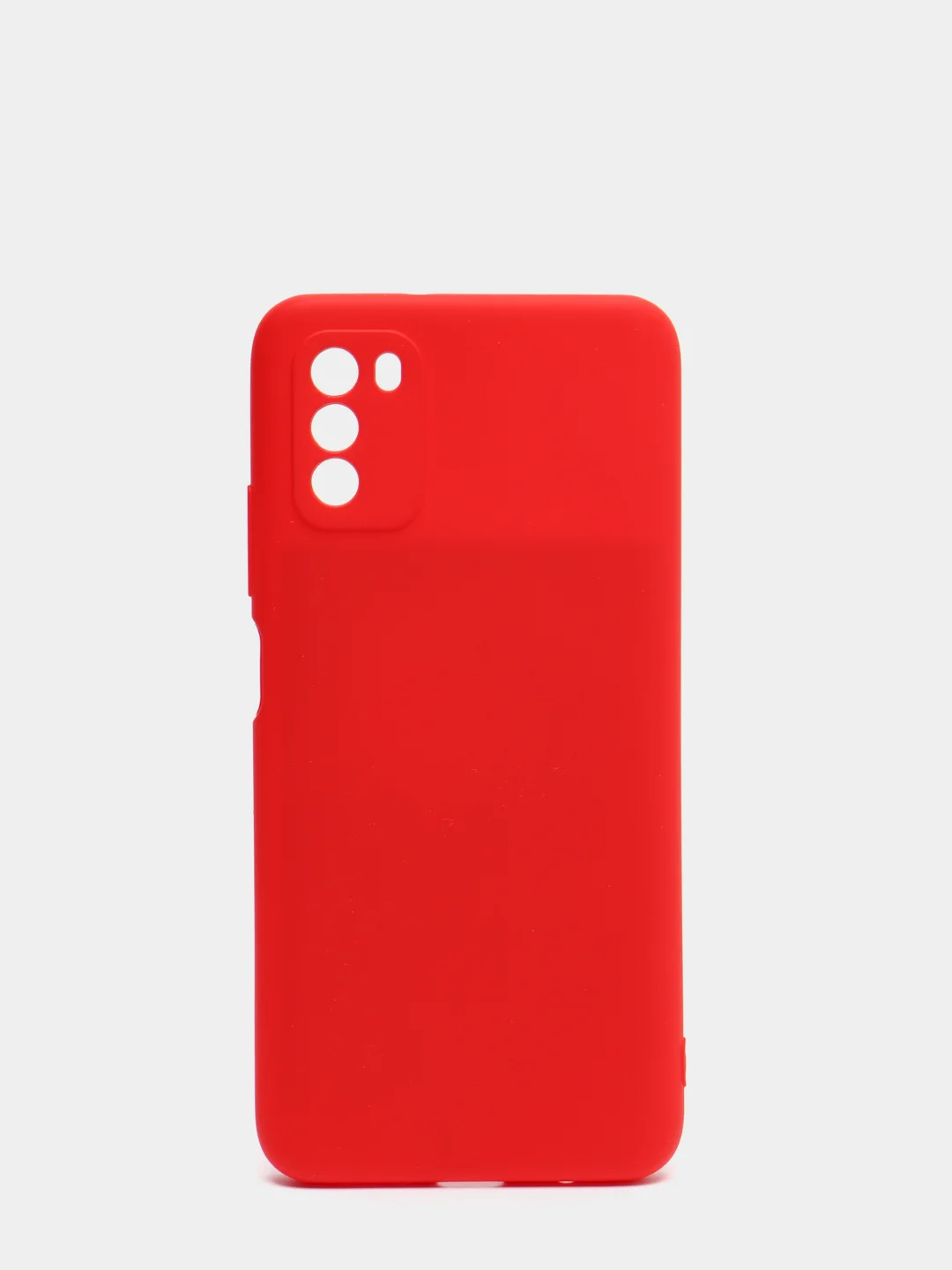 Красный чехол с защитой камеры и бархатом внутри Xiaomi Poco M3
