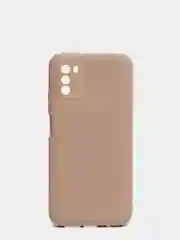 Бежевый чехол с защитой камеры и бархатом внутри Xiaomi Poco M3
