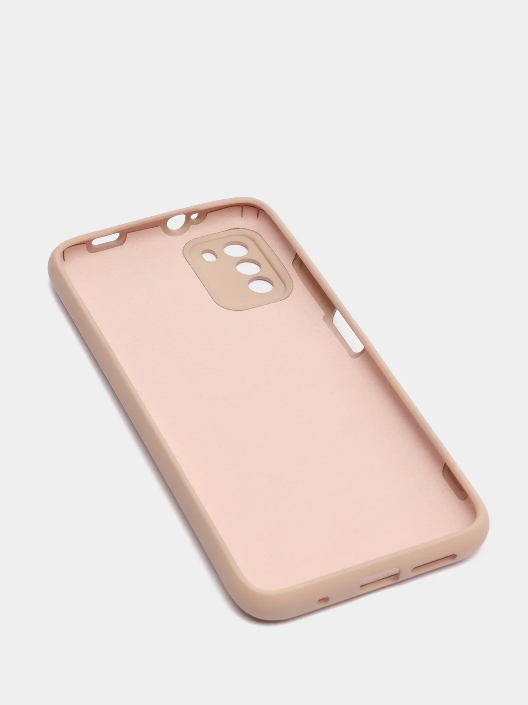 Бежевый чехол с защитой камеры и бархатом внутри Xiaomi Poco M3