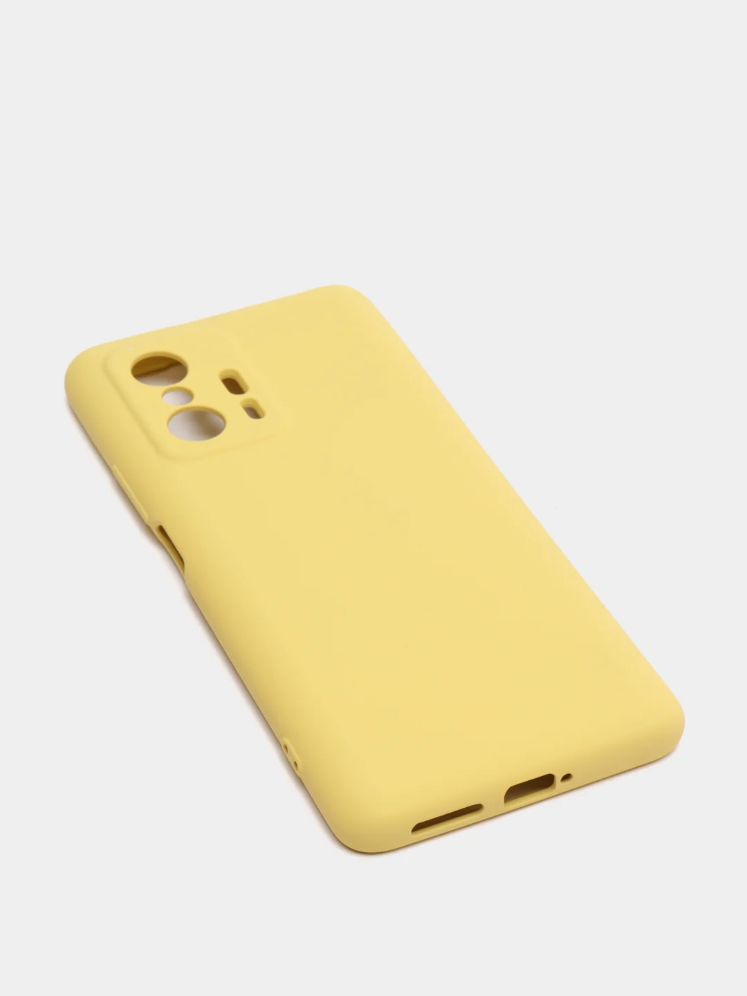 Желтый чехол для Xiaomi 11T 5G с защитой камеры и бархатом внутри
