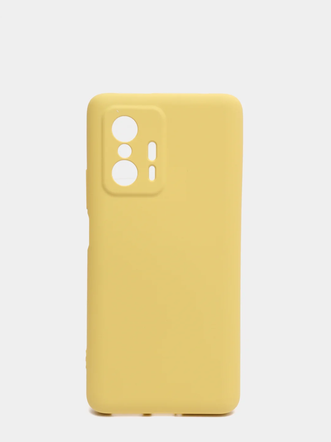 Желтый чехол для Xiaomi 11T 5G с защитой камеры и бархатом внутри