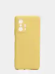 Желтый чехол для Xiaomi 11T 5G с защитой камеры и бархатом внутри
