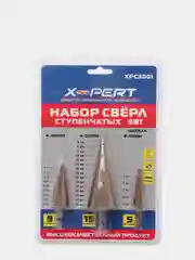 Набор ступенчатых сверл, 3 сверла в комплекте, (4-12 / 4-20 / 4-32 mm)