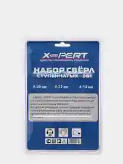 Набор ступенчатых сверл, 3 сверла в комплекте, (4-12 / 4-20 / 4-32 mm)