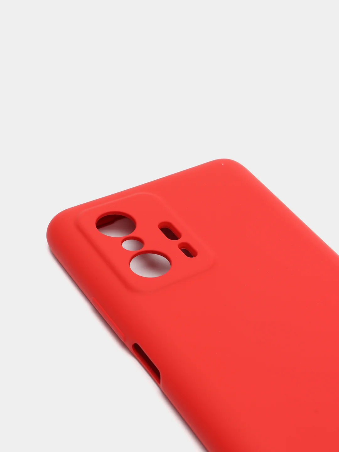 Красный чехол для Xiaomi 11T 5G с защитой камеры и бархатом внутри