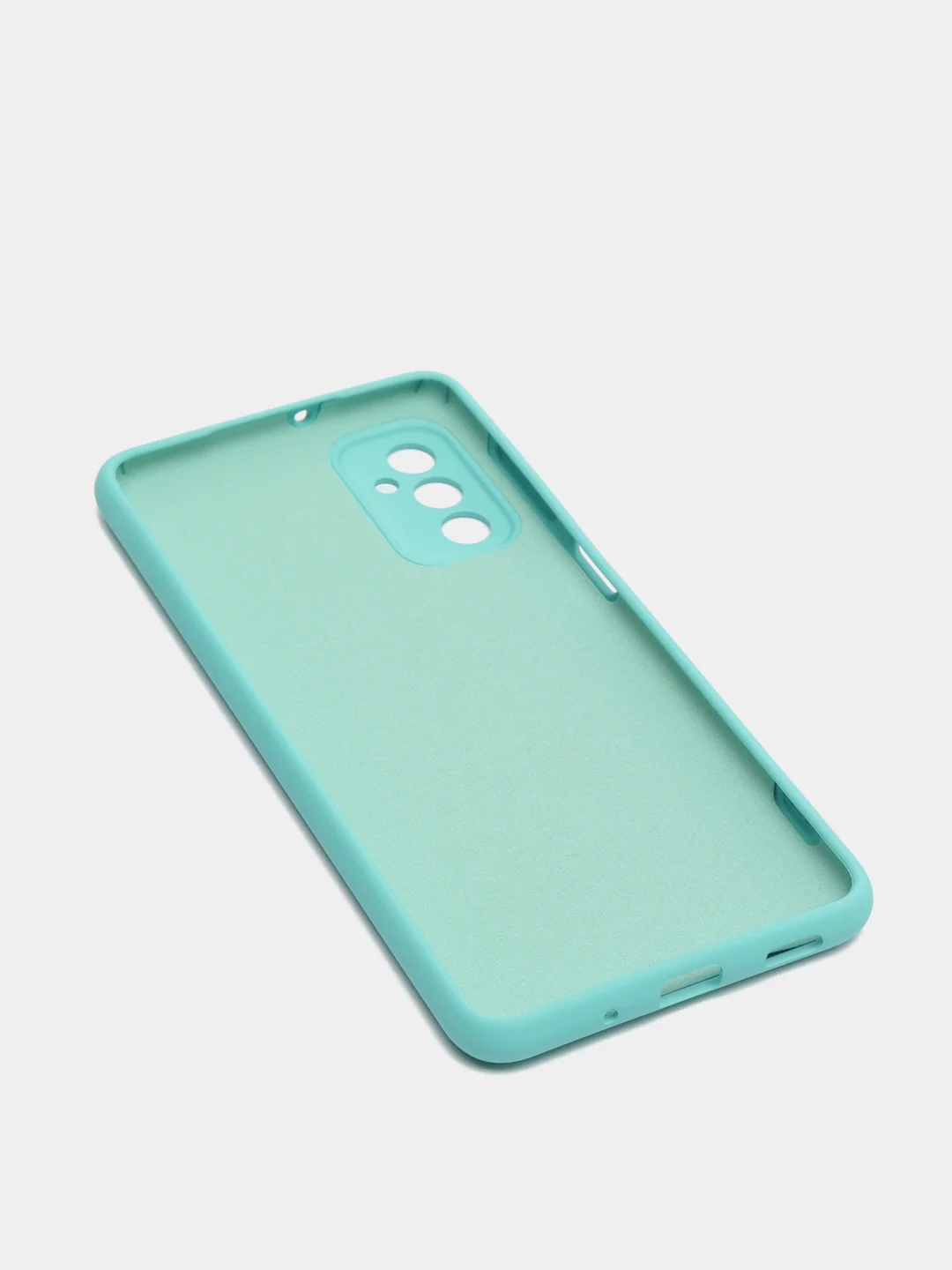 Бирюзовый чехол Samsung M52 5G с защитой камеры и бархатом внутри
