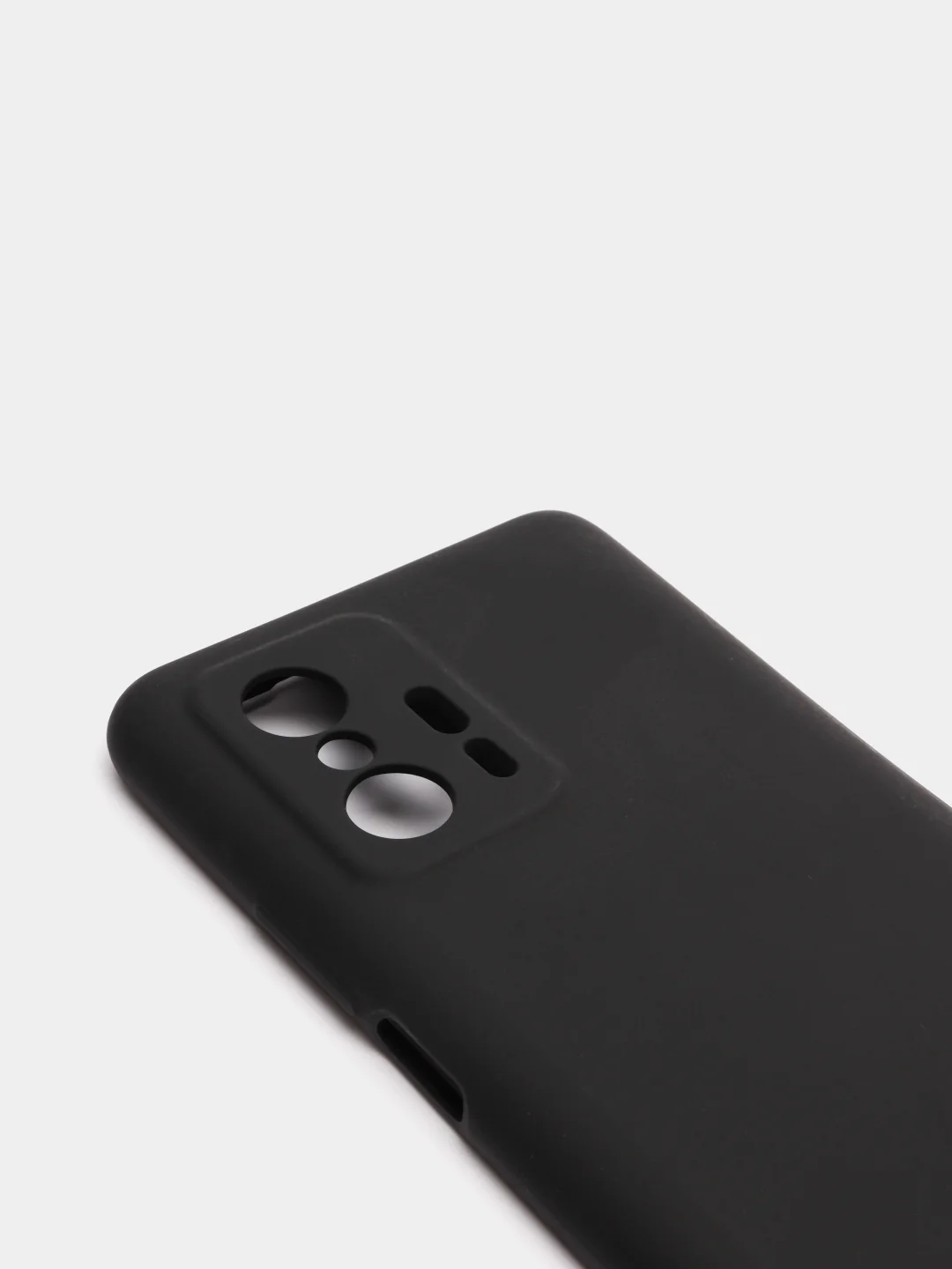 Черный чехол для Xiaomi 11T 5G с защитой камеры и бархатом внутри