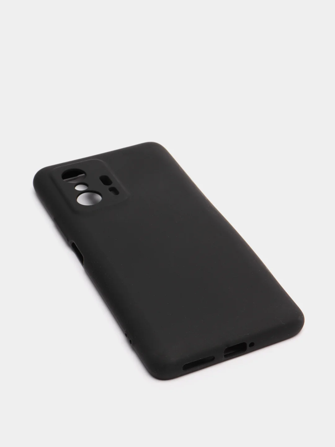 Черный чехол для Xiaomi 11T 5G с защитой камеры и бархатом внутри