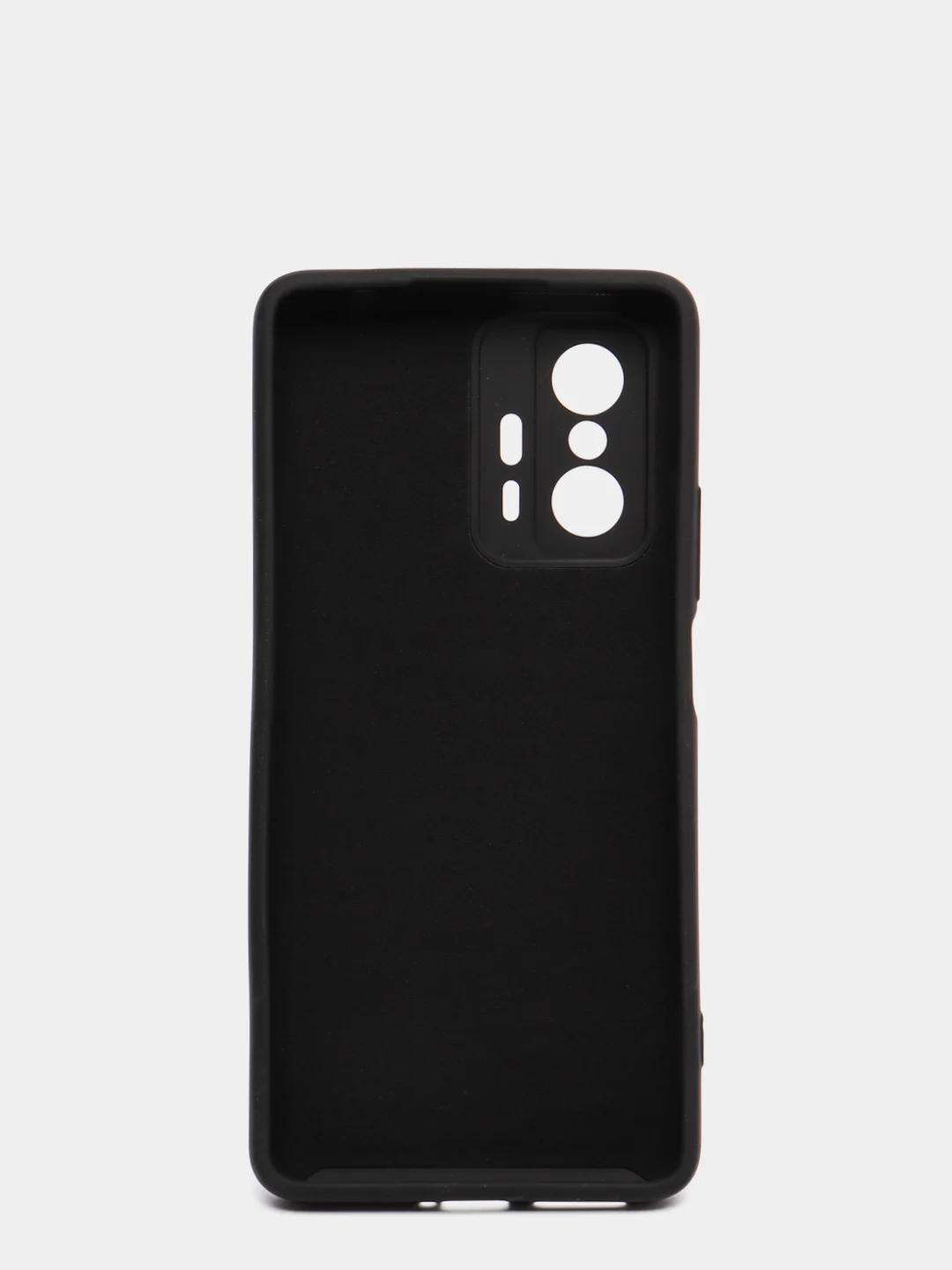Черный чехол для Xiaomi 11T 5G с защитой камеры и бархатом внутри