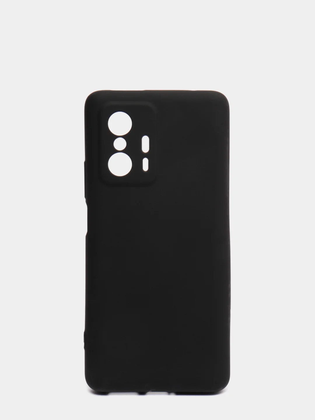 Черный чехол для Xiaomi 11T 5G с защитой камеры и бархатом внутри