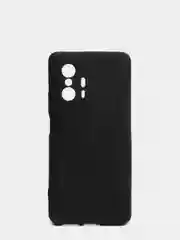 Черный чехол для Xiaomi 11T 5G с защитой камеры и бархатом внутри