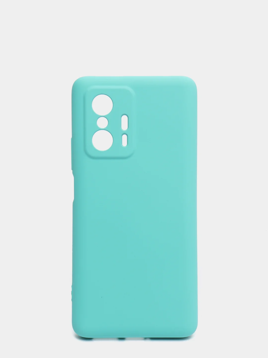 Бирюзовый чехол для Xiaomi 11T 5G с защитой камеры и бархатом внутри