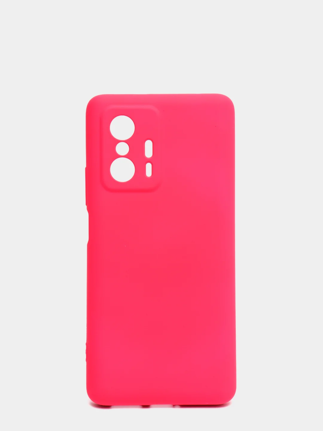Фуксия чехол для Xiaomi 11T 5G с защитой камеры и бархатом внутри
