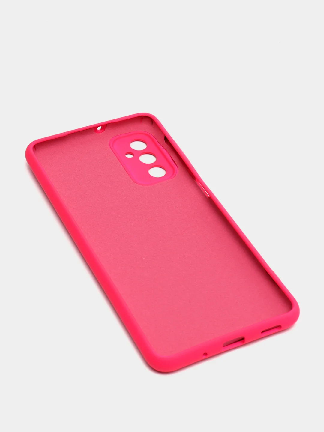 Фуксия чехол Samsung M52 5G с защитой камеры и бархатом внутри