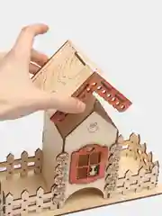 Чайный домик из дерева с забором для чая и сладостей.Подставка для чайных пакетиков